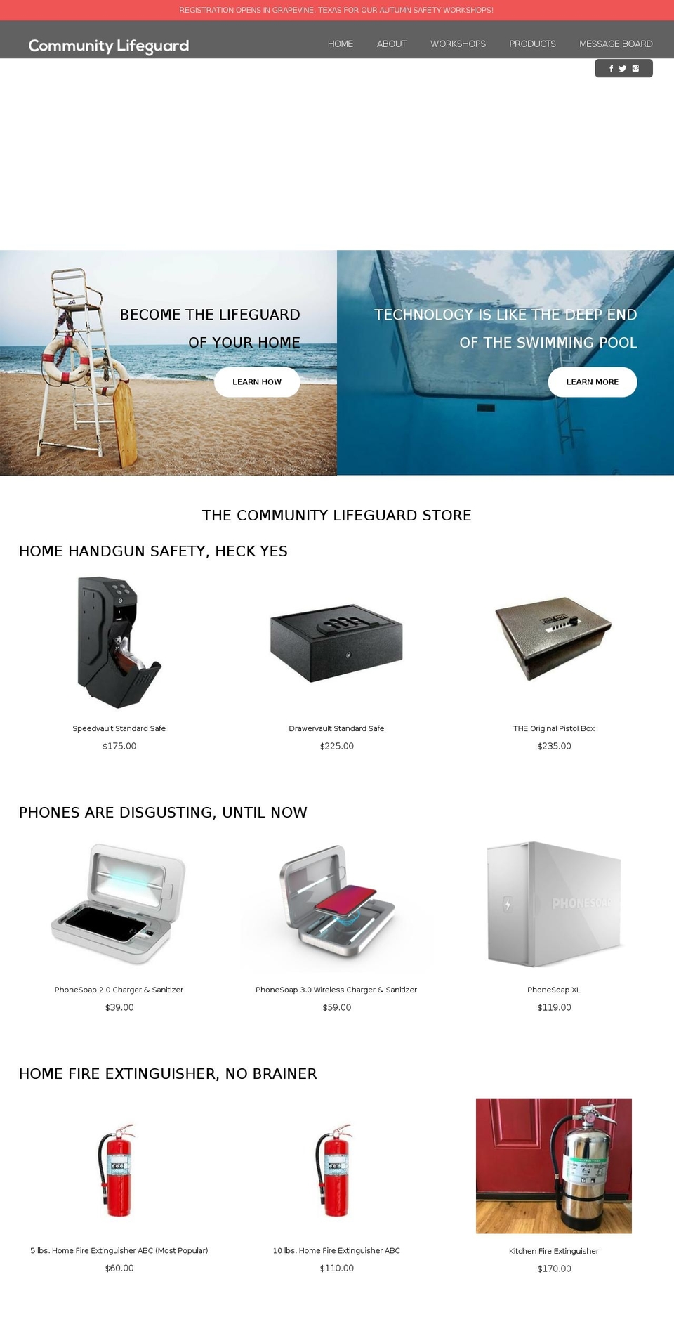 communitylifeguard.com — Shopify storefront screenshot