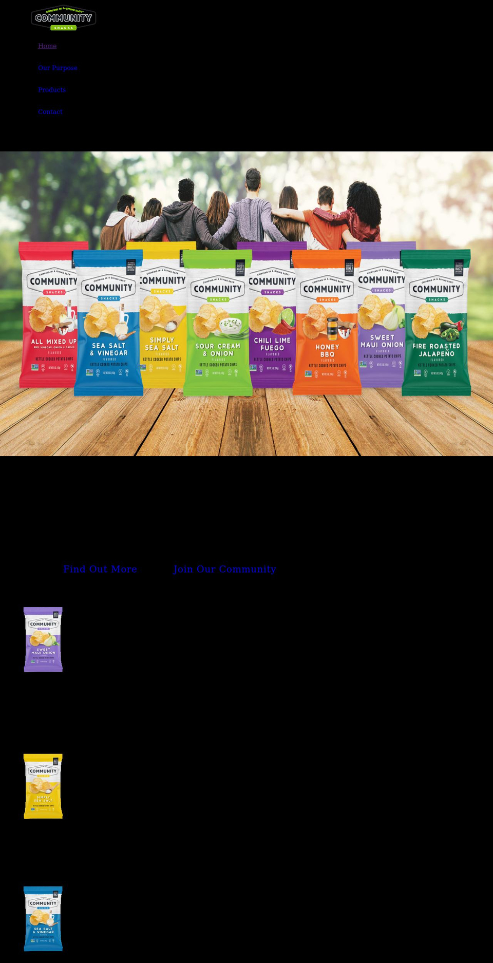 communitysnacks.com shopify website screenshot