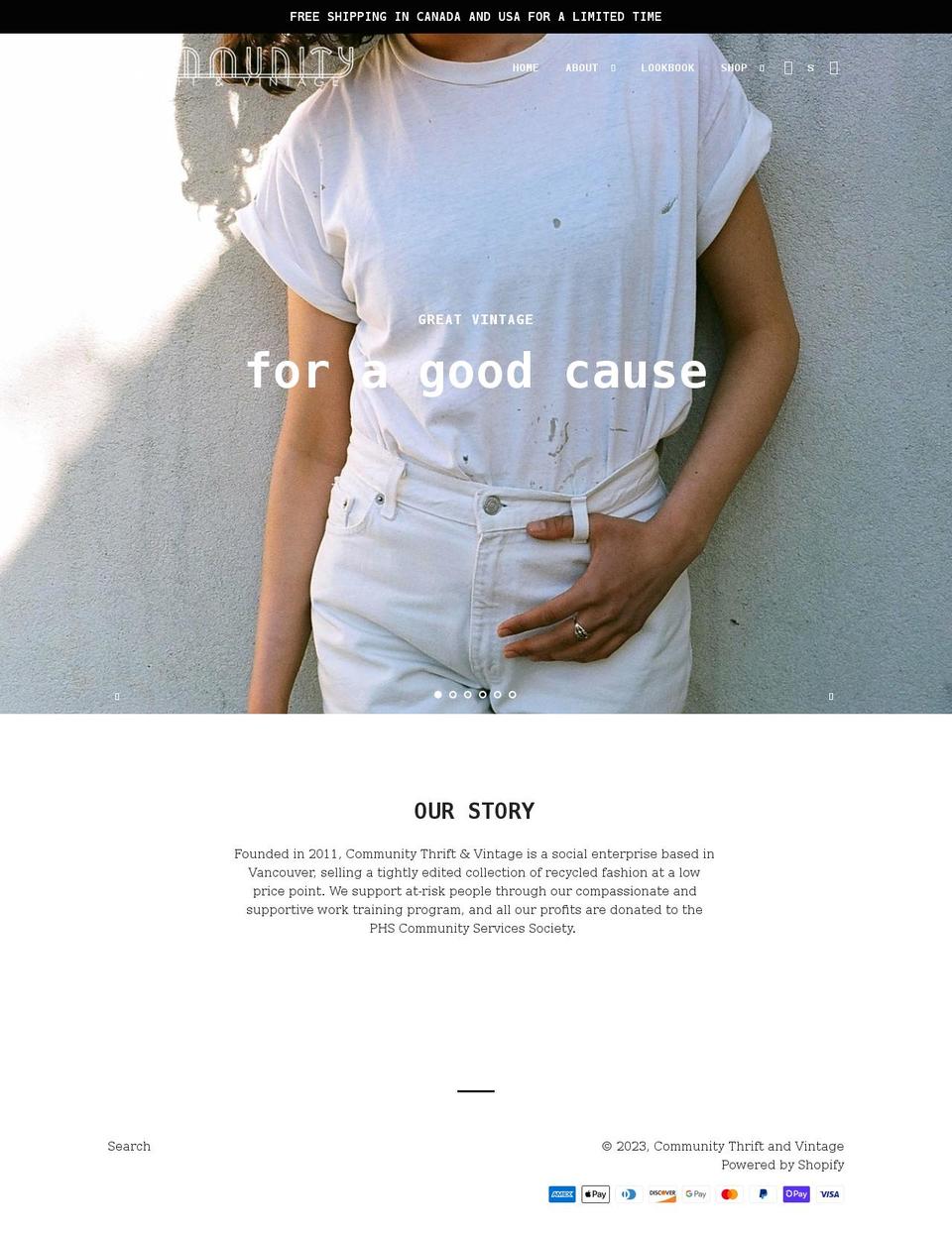 communitythriftandvintage.com shopify website screenshot