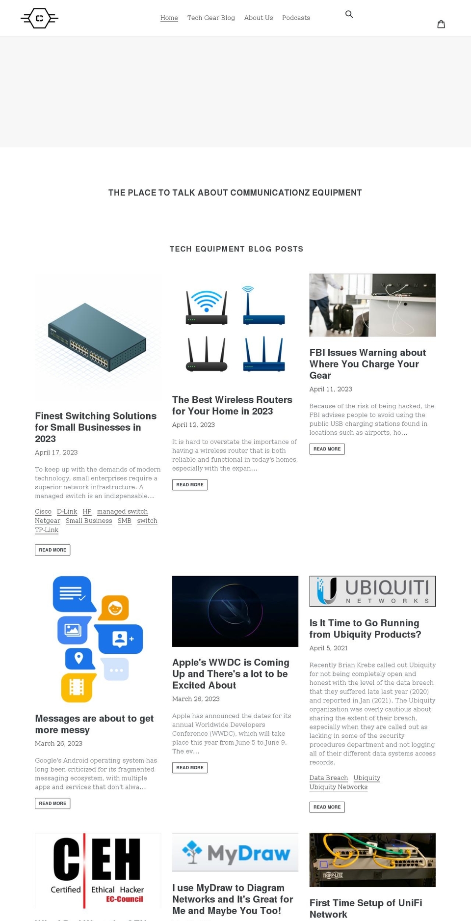 commzgear.com shopify website screenshot