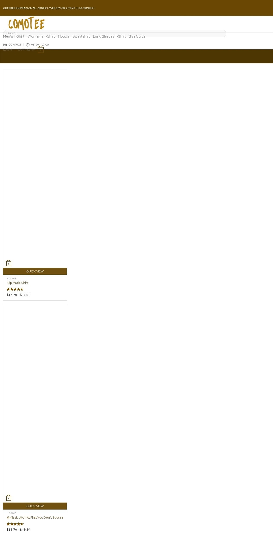 comotee.com — Shopify storefront screenshot