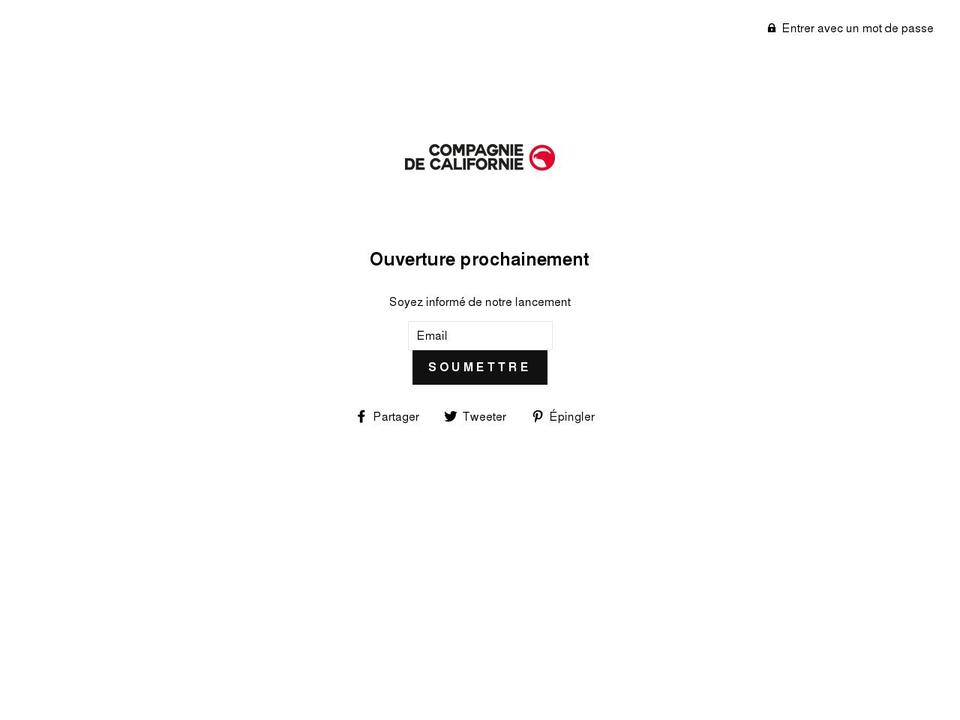 compagniedecalifornie.com shopify website screenshot