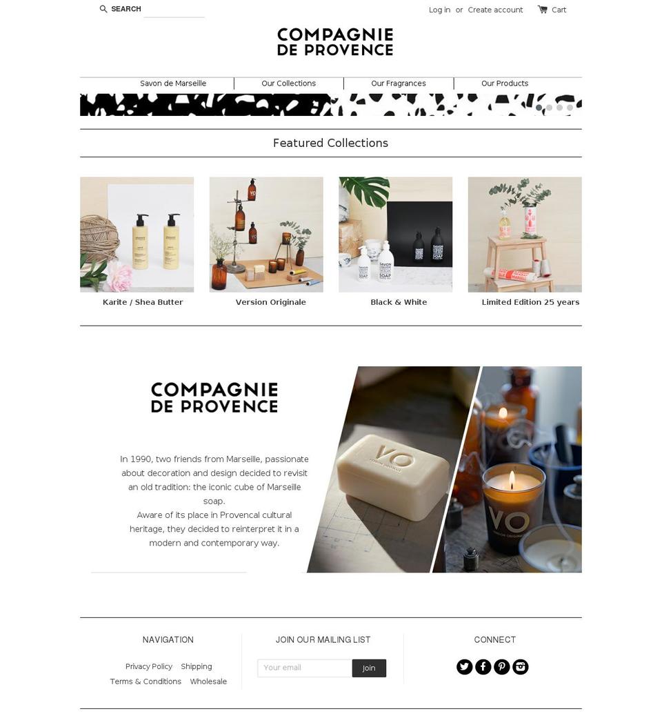 compagniedeprovence-usa.com shopify website screenshot