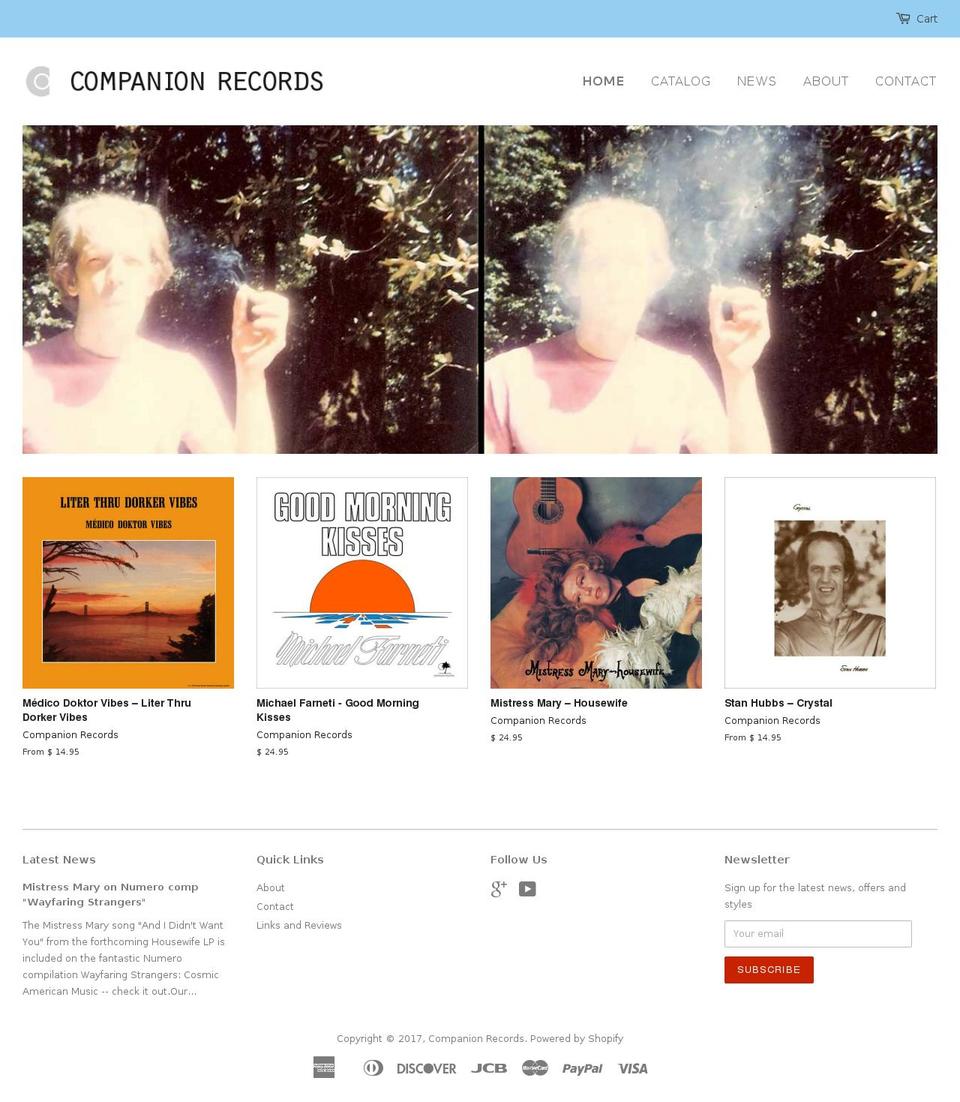 companionrecords.com shopify website screenshot