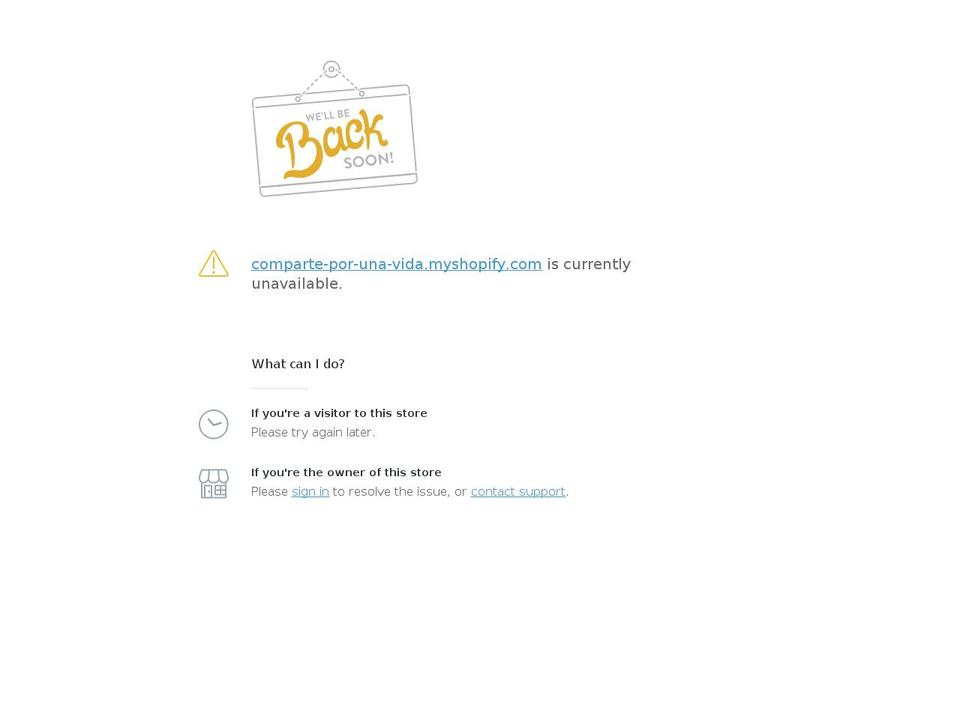 comparte-por-una-vida.myshopify.com shopify website screenshot