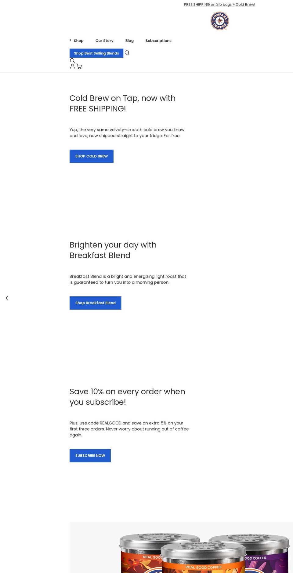 compass-coffee.myshopify.com shopify website screenshot