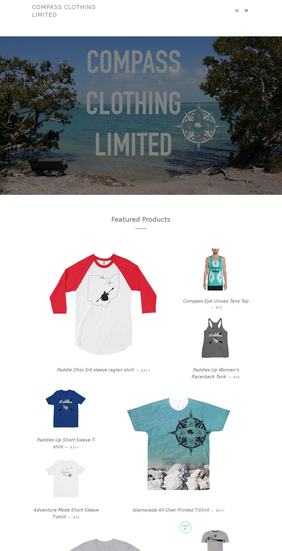 compassclothinglimited.com — Shopify storefront screenshot