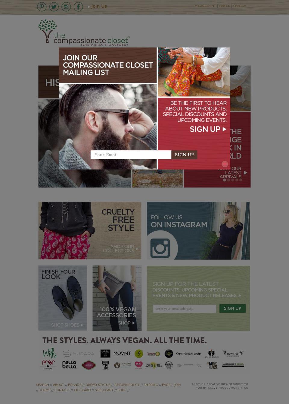 compassionatecloset.com shopify website screenshot