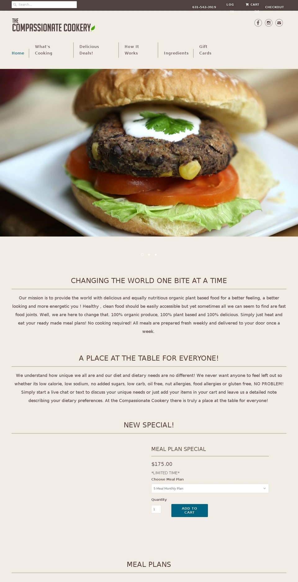 compassionatecookery.com — Shopify storefront screenshot