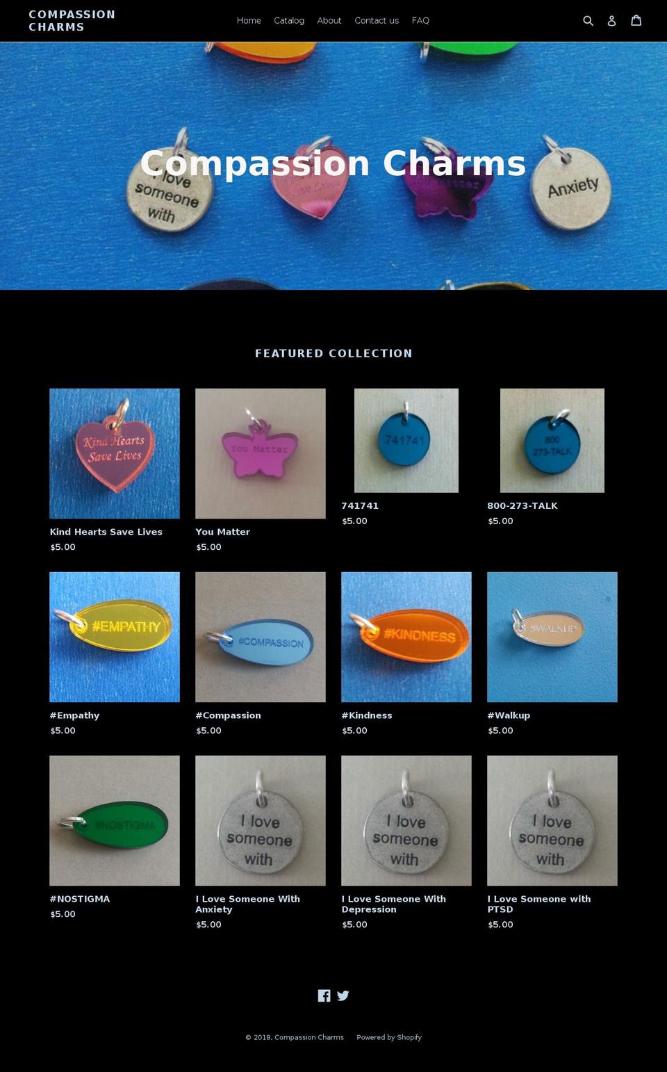 compassioncharms.com — Shopify storefront screenshot