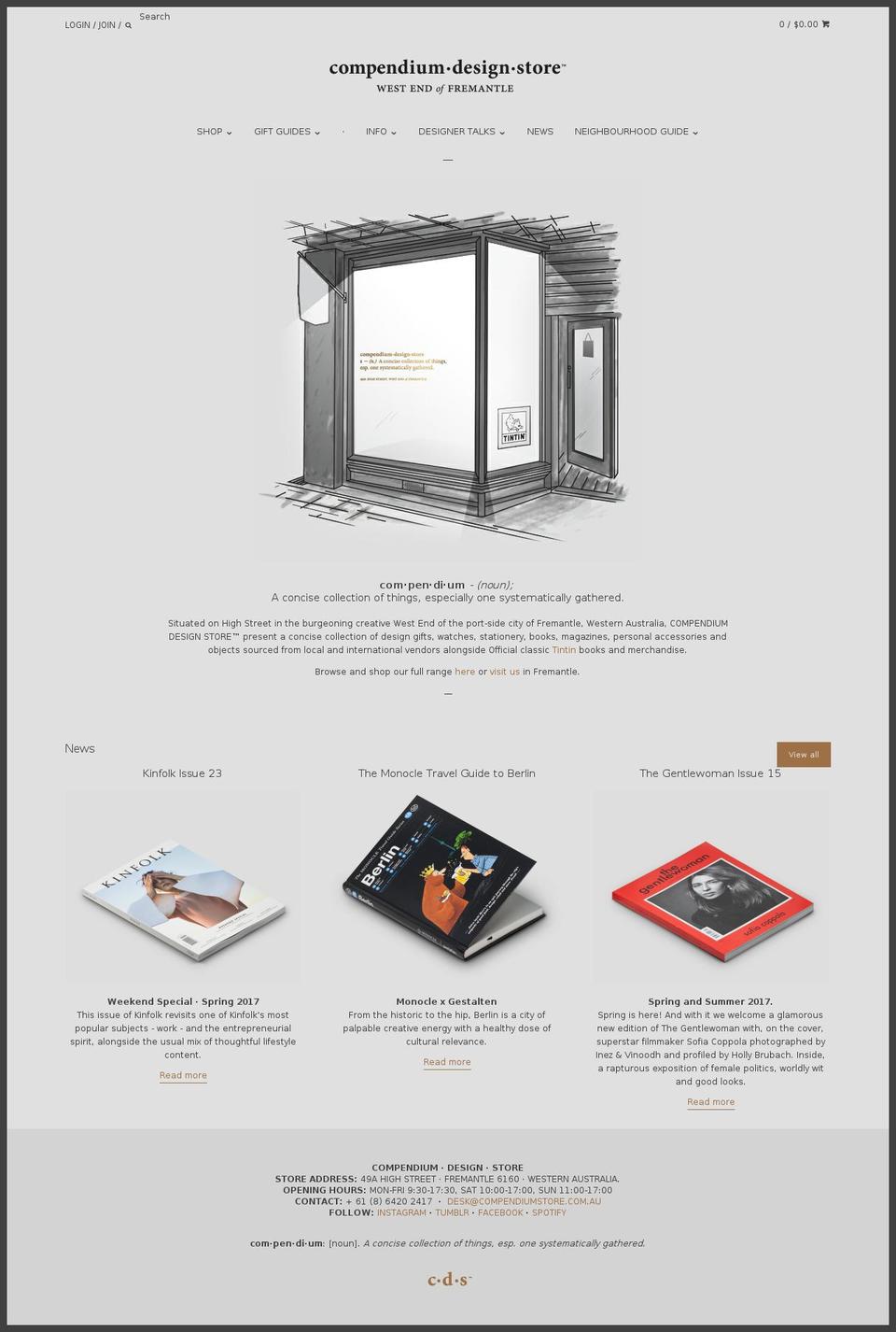 compendiumstore.com.au shopify website screenshot