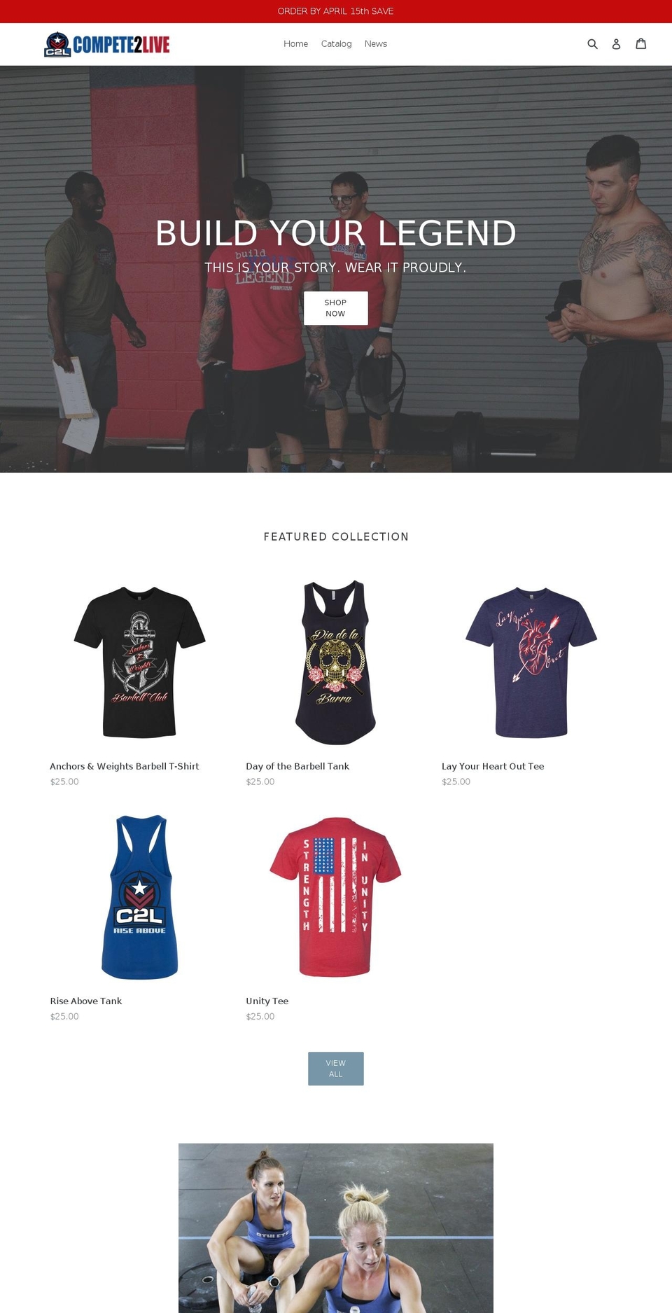 compete2live.com shopify website screenshot