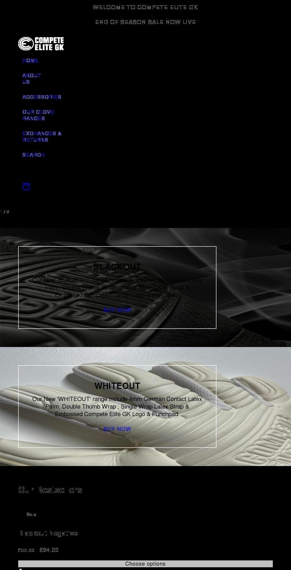 competeelitegk.co.uk shopify website screenshot