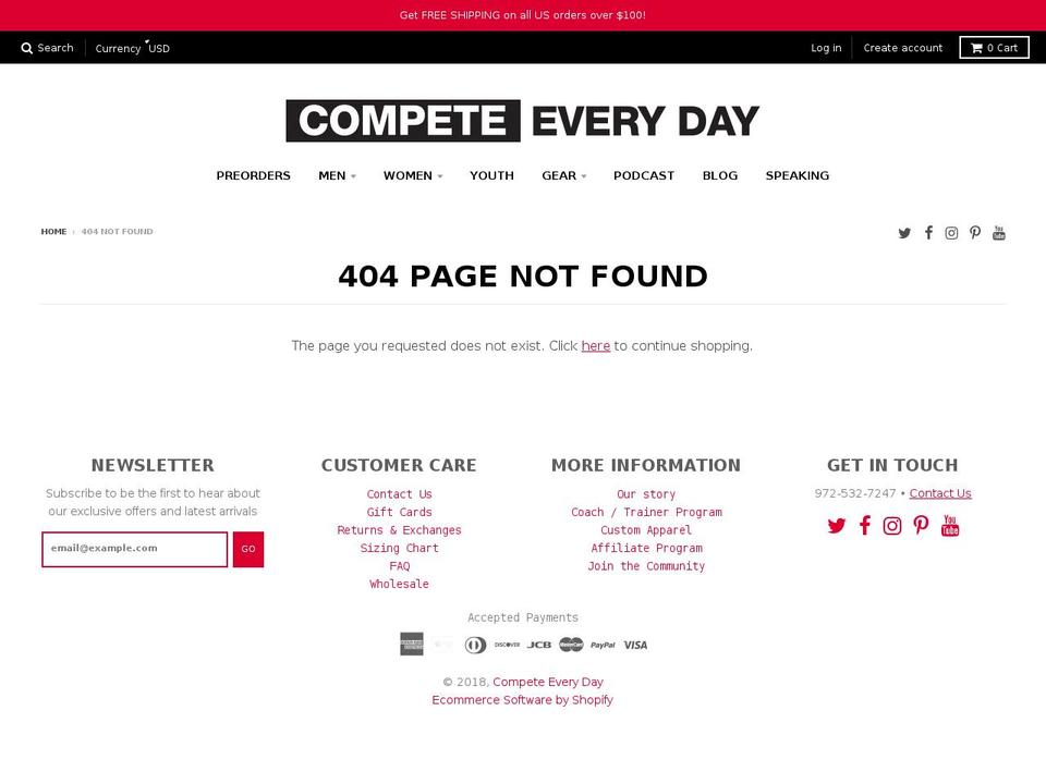 competeforthecause.com — Shopify storefront screenshot