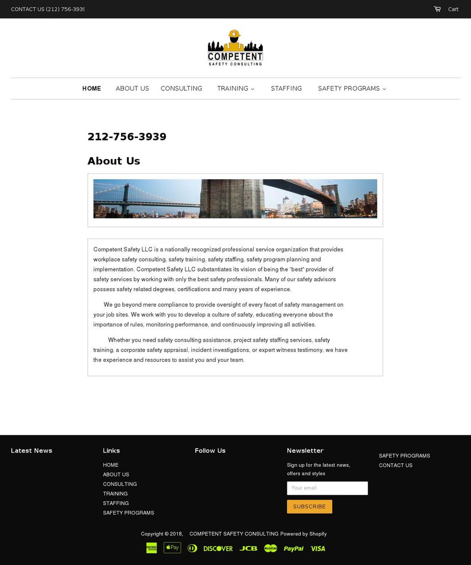 competentsafety.com — Shopify storefront screenshot