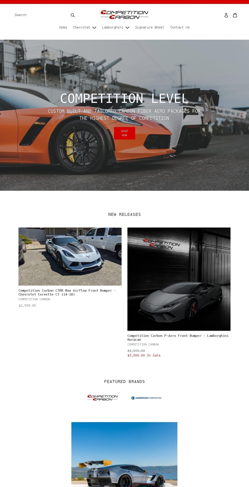 competitioncarbon.com shopify website screenshot