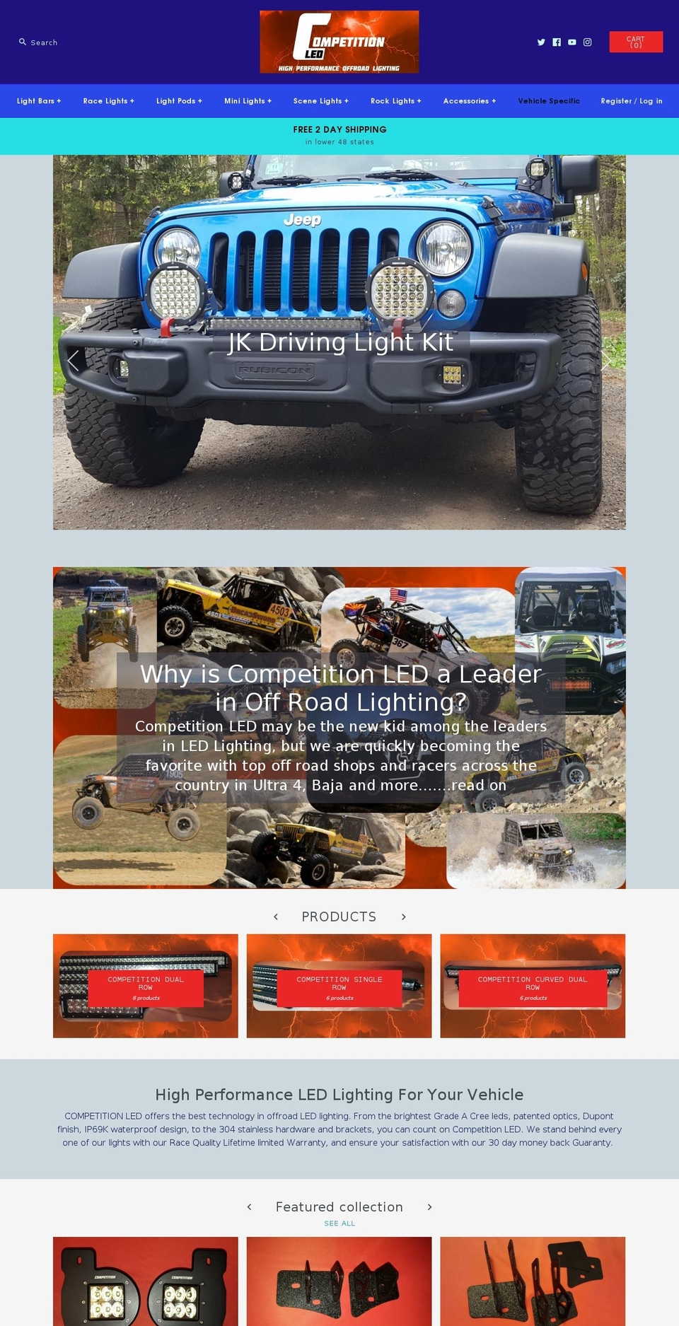 competitionledlights.com — Shopify storefront screenshot