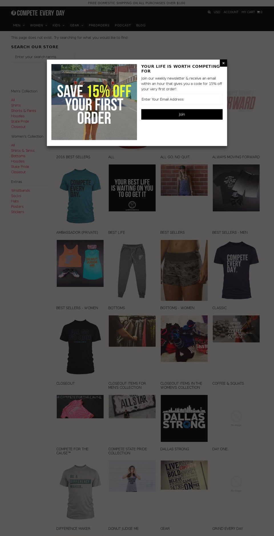 competitorslivehere.com shopify website screenshot