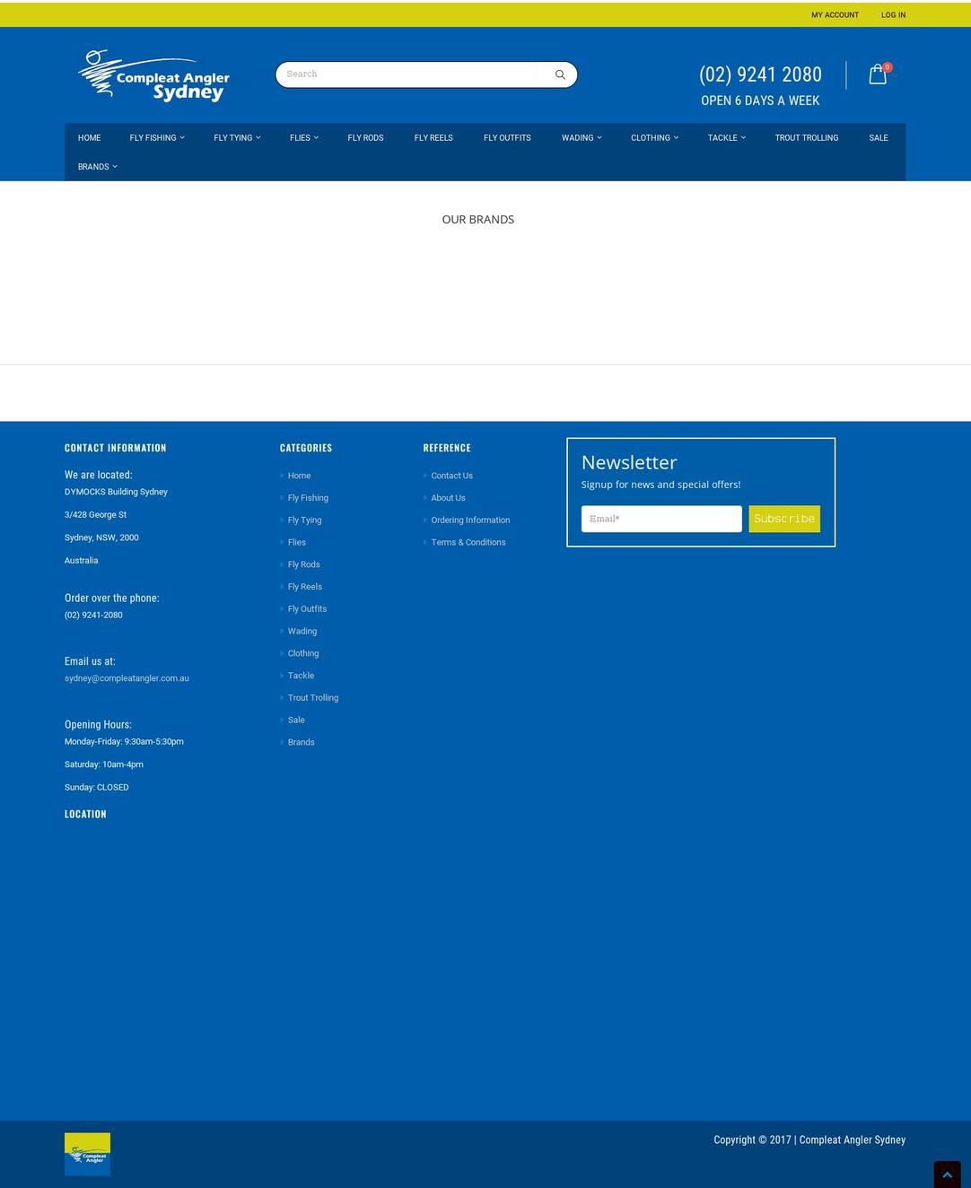 compleatanglersydney.com.au shopify website screenshot