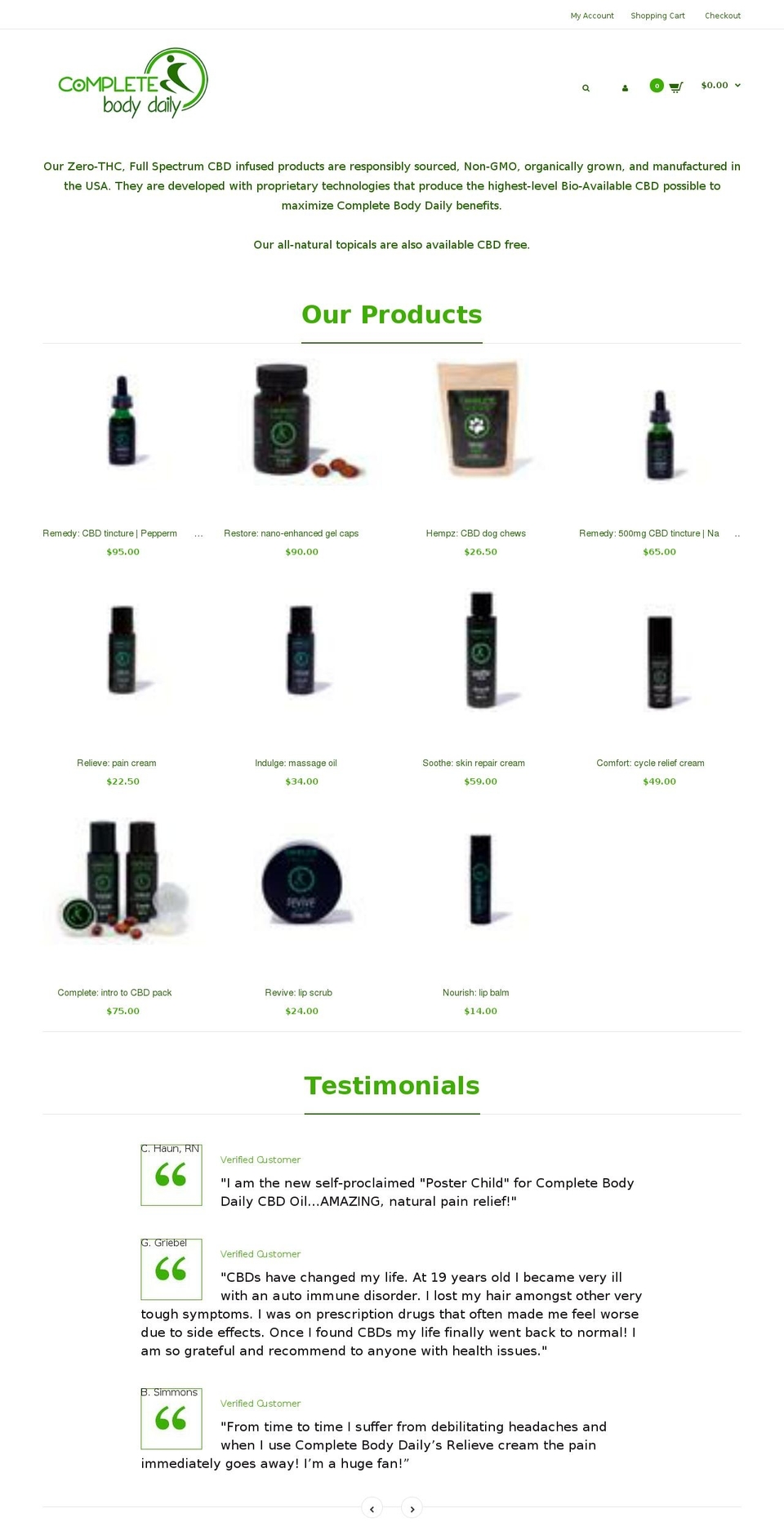 completebodydaily.com shopify website screenshot
