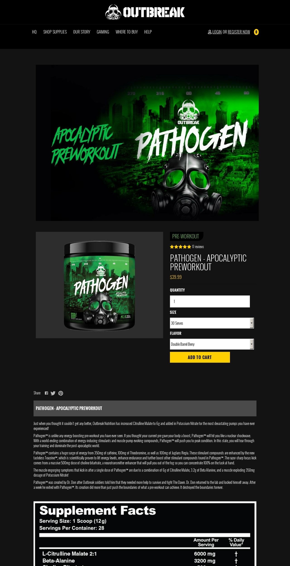 OUTBREAK_REDESIGN_2018 Shopify theme site example completedestruction.com