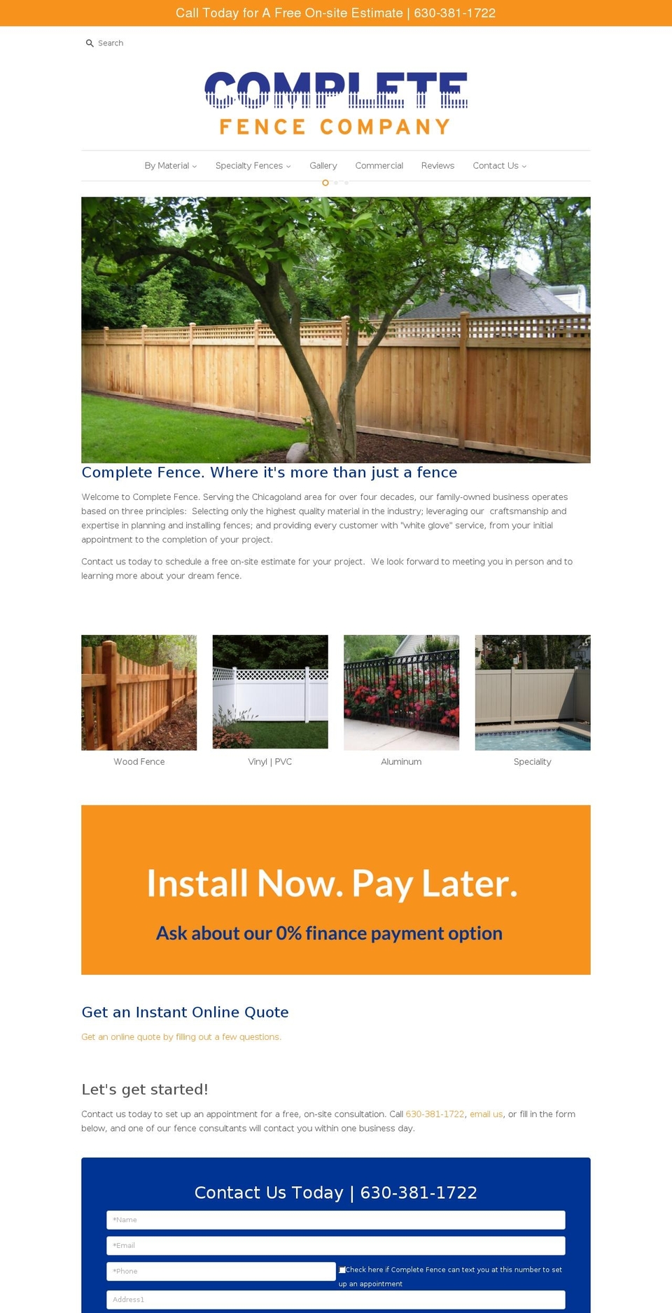 completefence.com shopify website screenshot