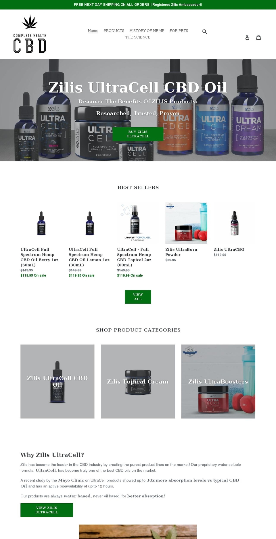 completehealthcbd.com shopify website screenshot