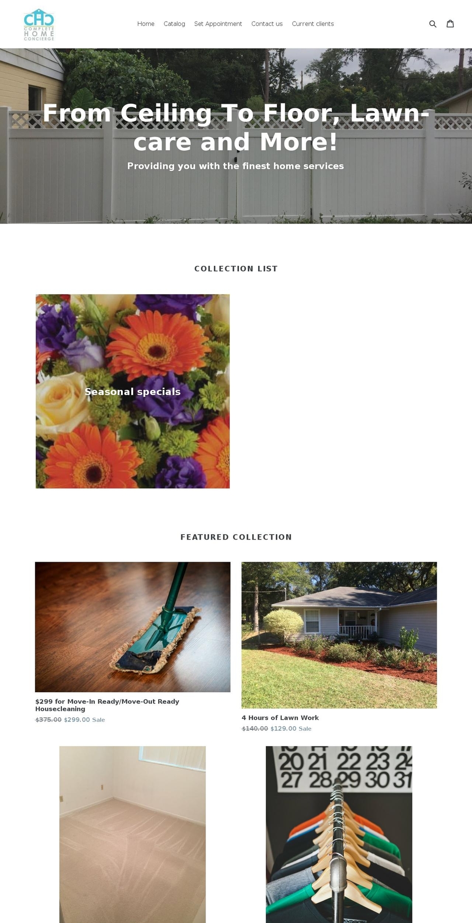 completehomeconcierge.com — Shopify storefront screenshot