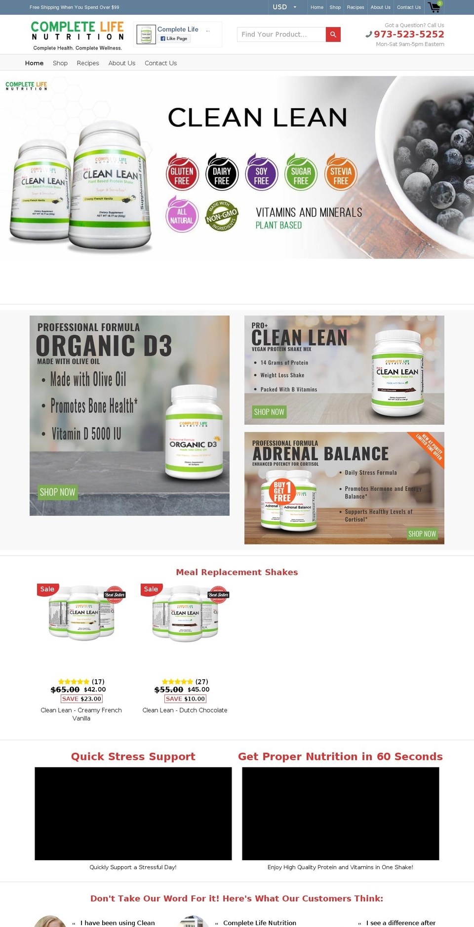completelifenutrition.org shopify website screenshot