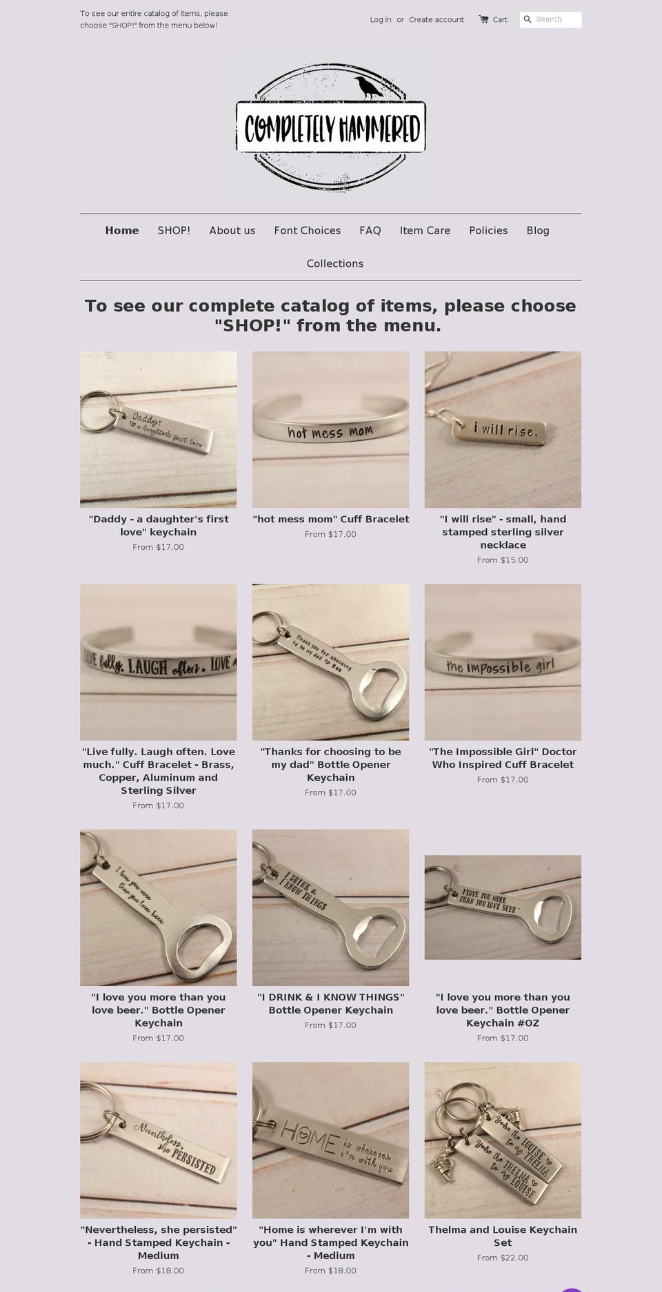 completelyhammered.net shopify website screenshot