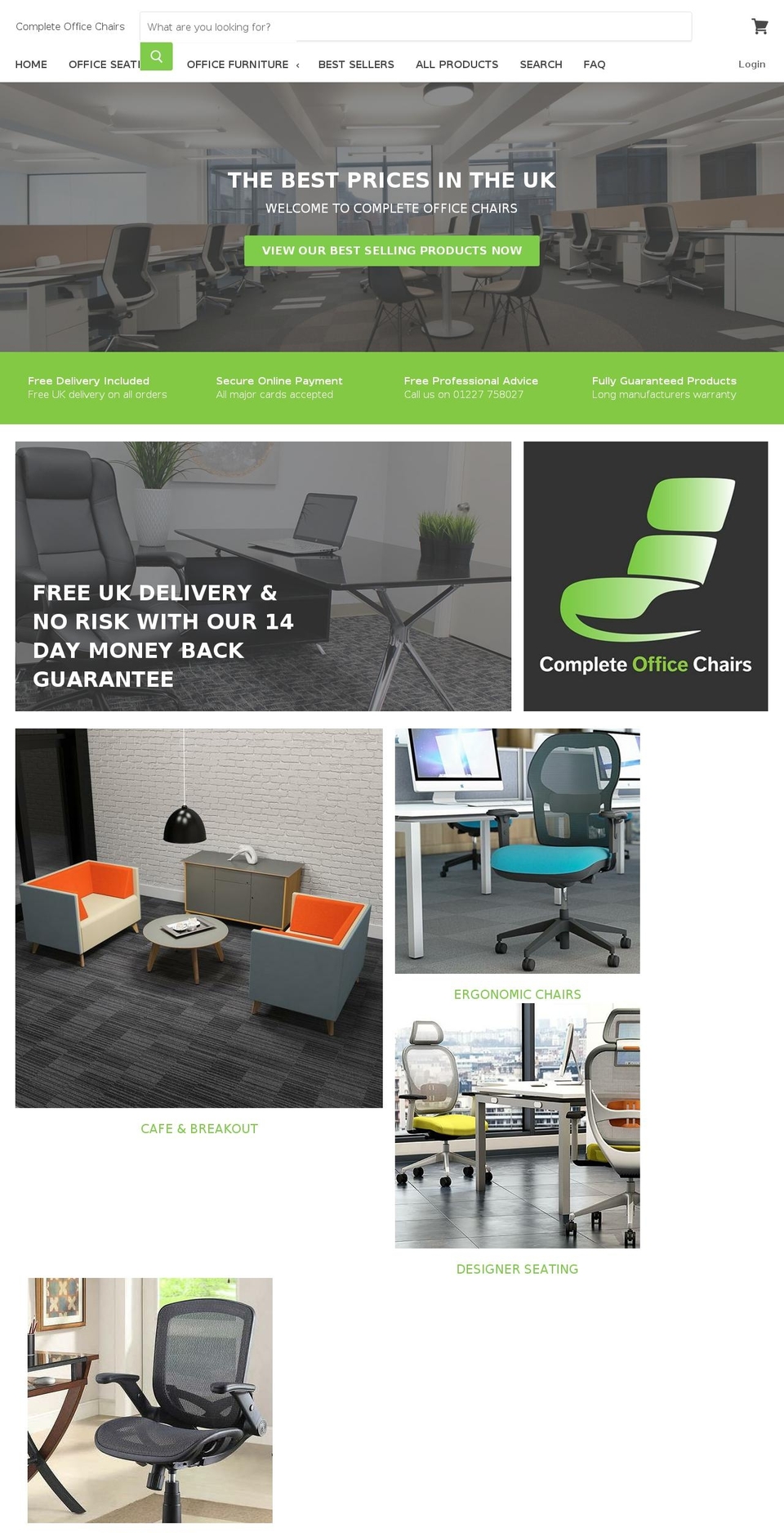 completeofficechairs.co.uk shopify website screenshot