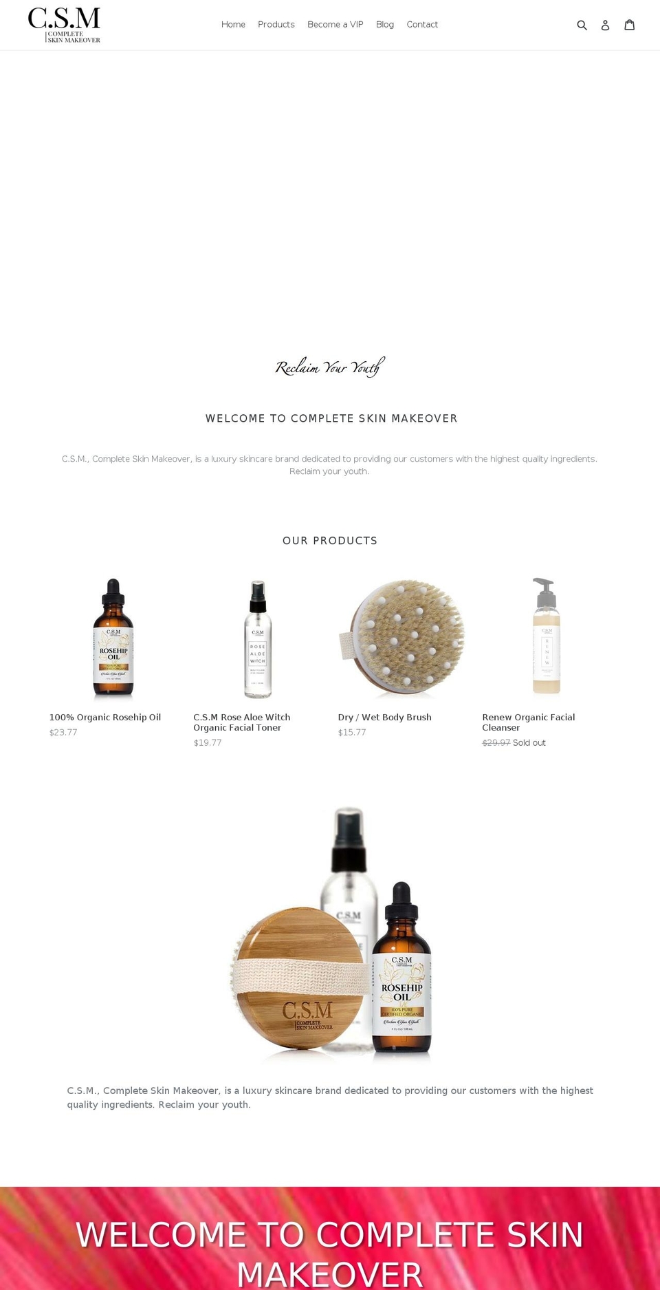 completeskinmakeover.com shopify website screenshot