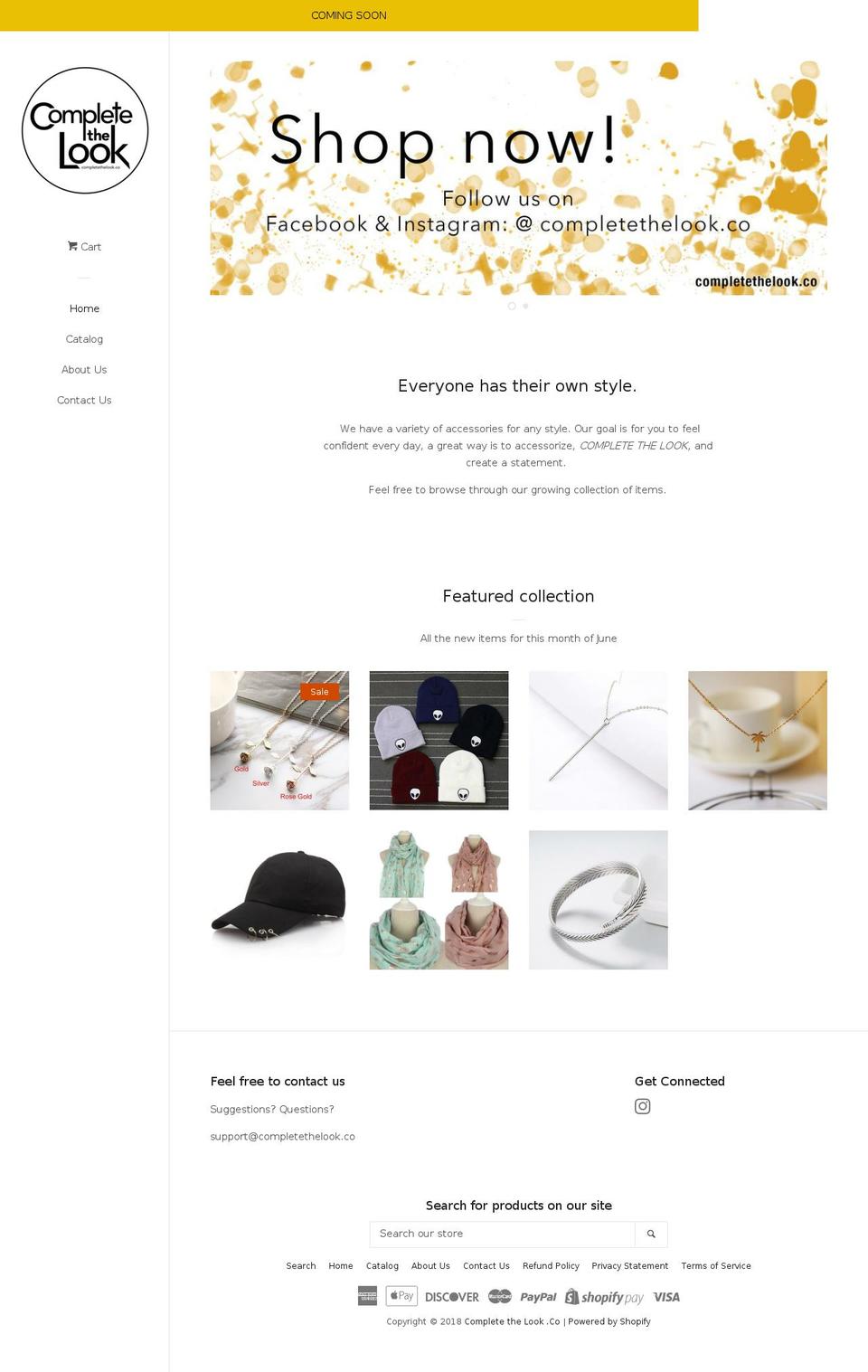 completethelook.co shopify website screenshot