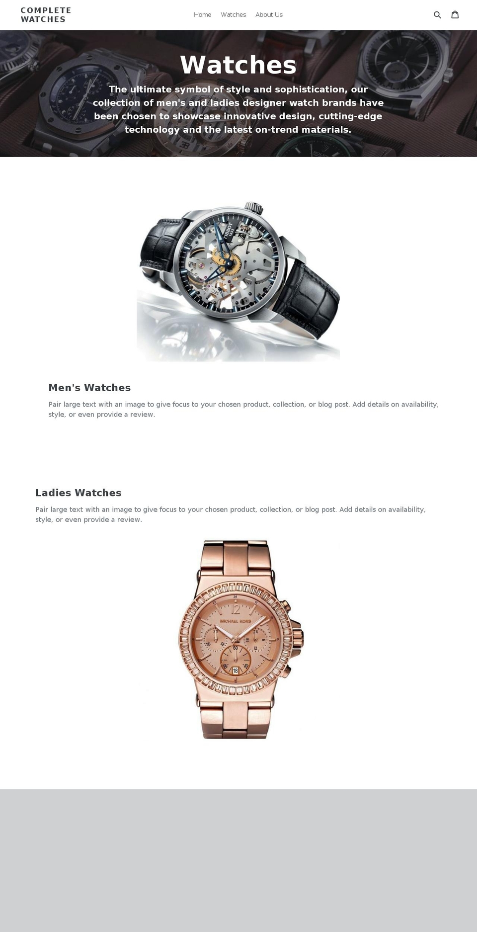 completewatches.com — Shopify storefront screenshot