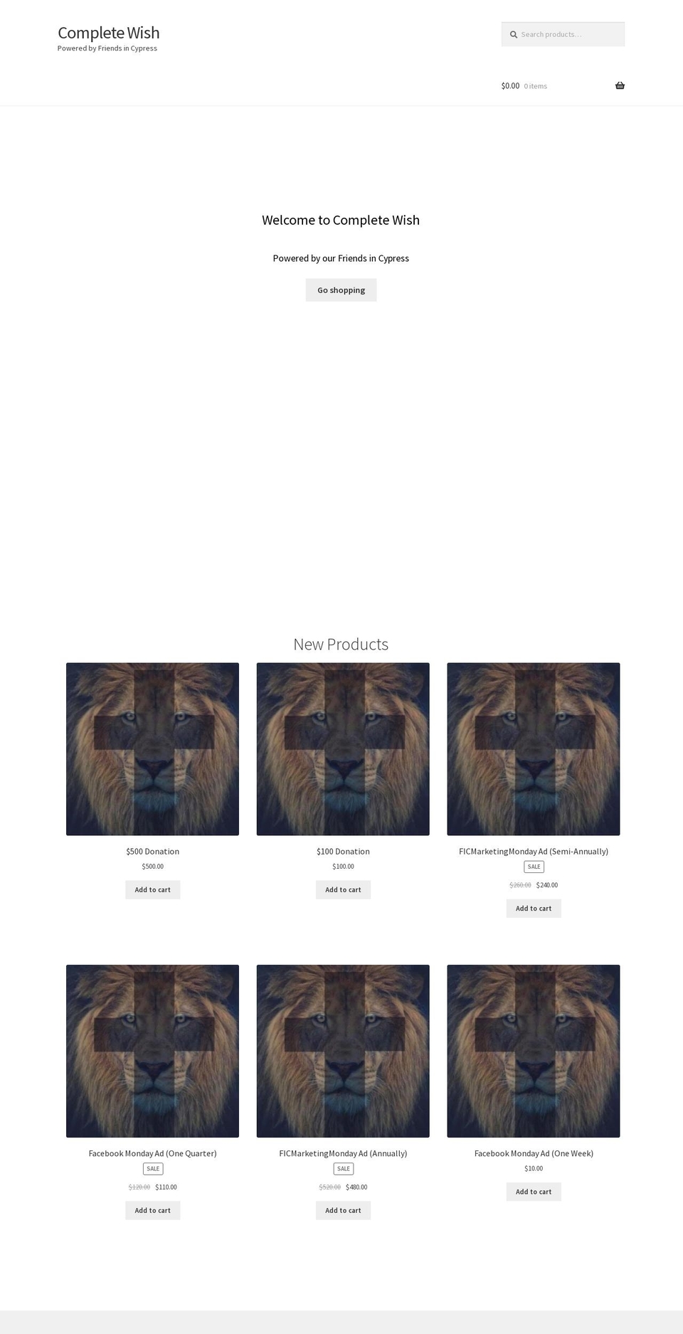 completewish.com — Shopify storefront screenshot