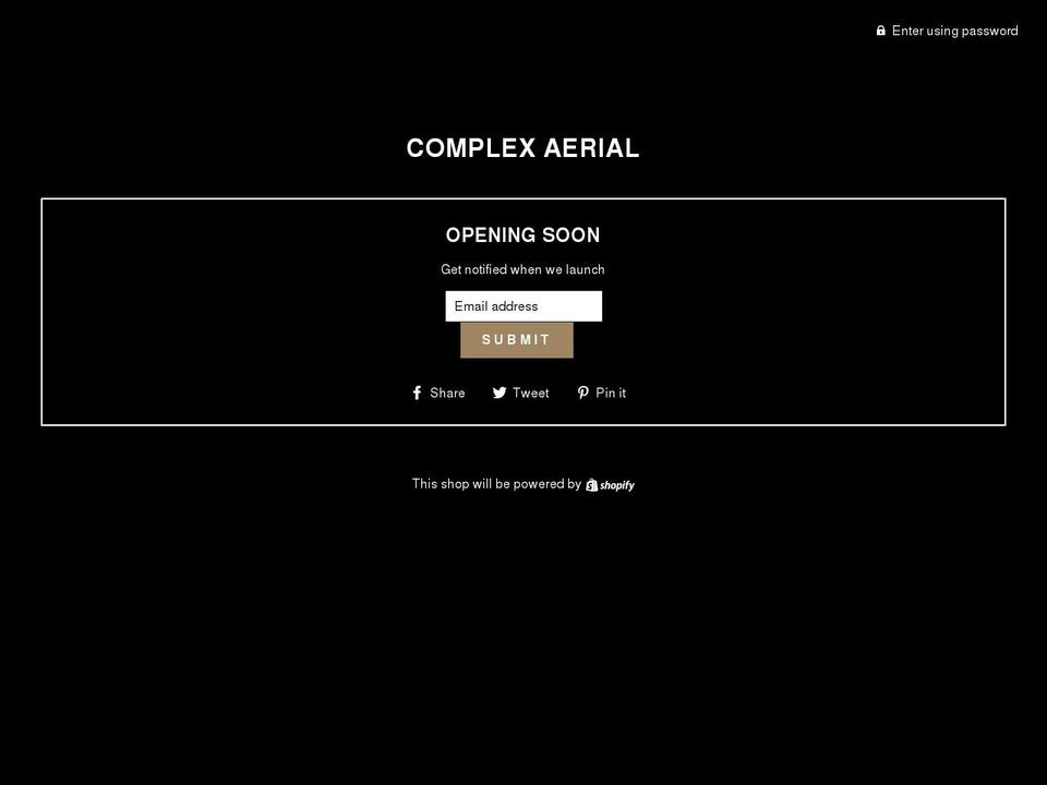 complexaerial.com shopify website screenshot