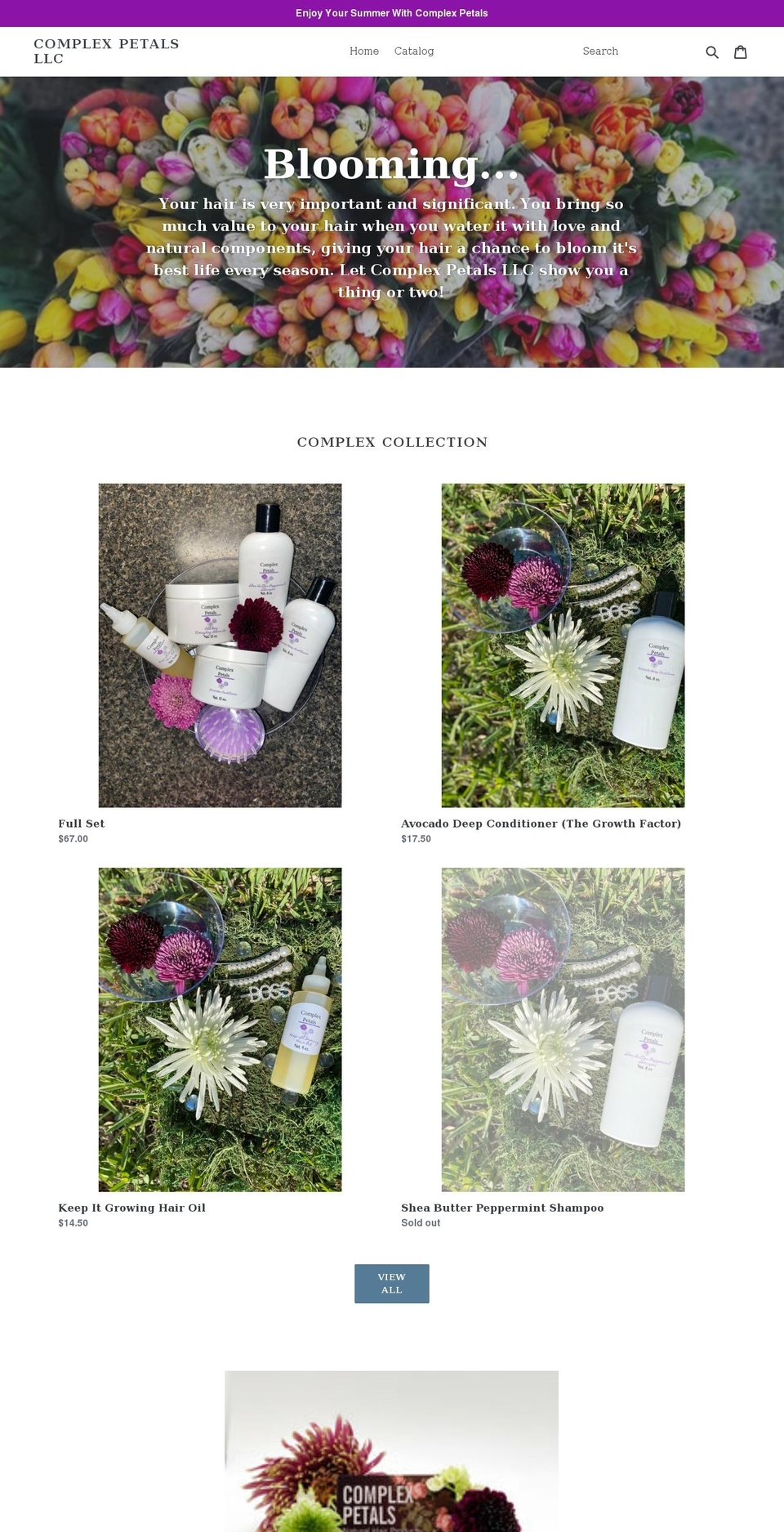 complexpetals.com shopify website screenshot