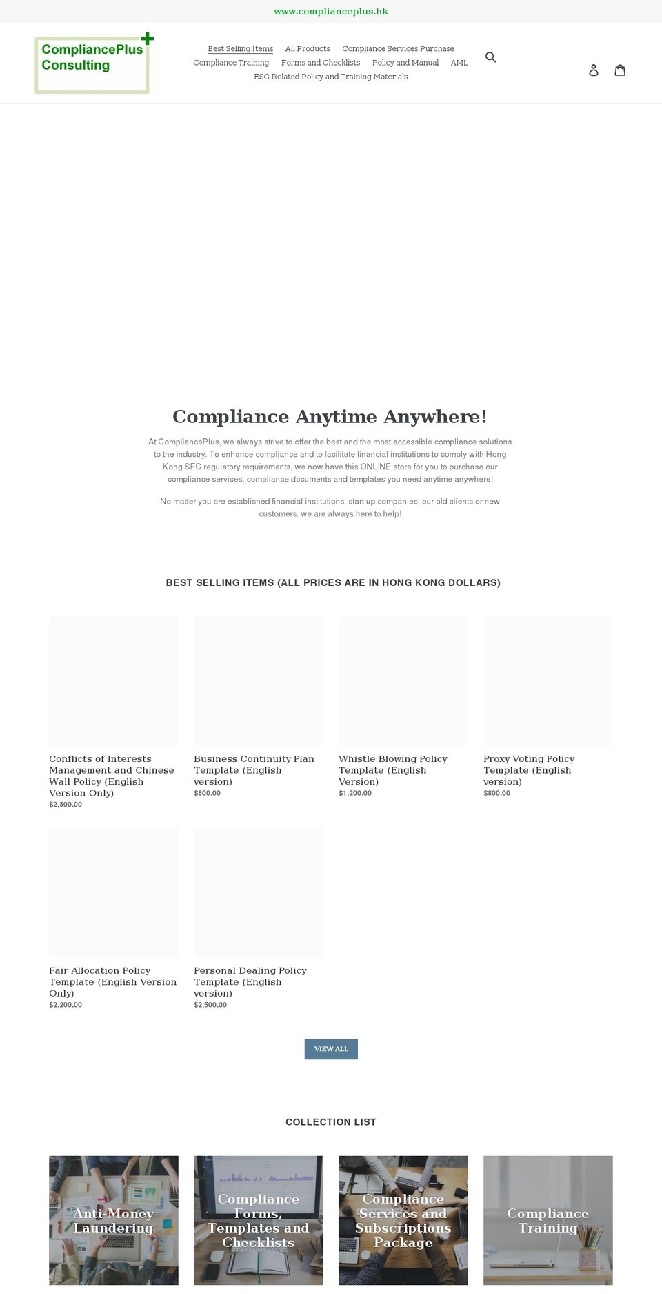 complianceplus.myshopify.com shopify website screenshot