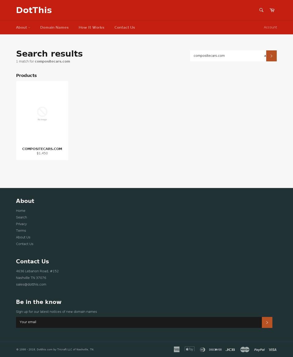 compositecars.com — Shopify storefront screenshot