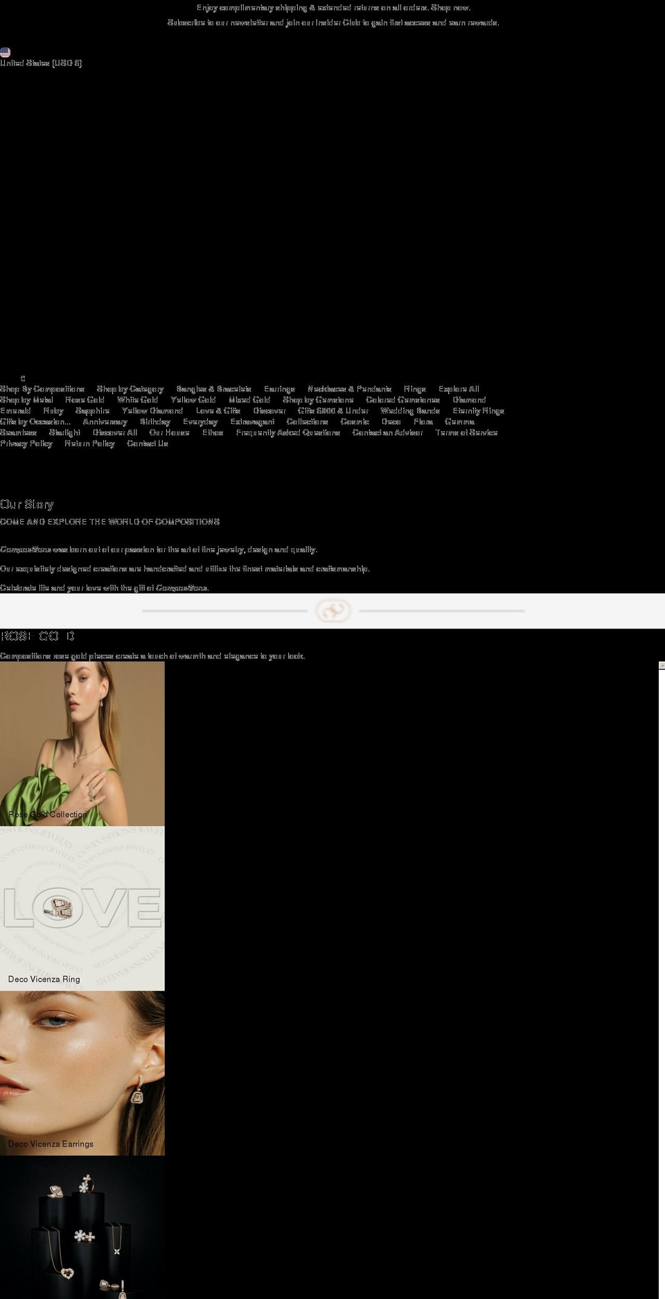 compositionsjewelry.com shopify website screenshot