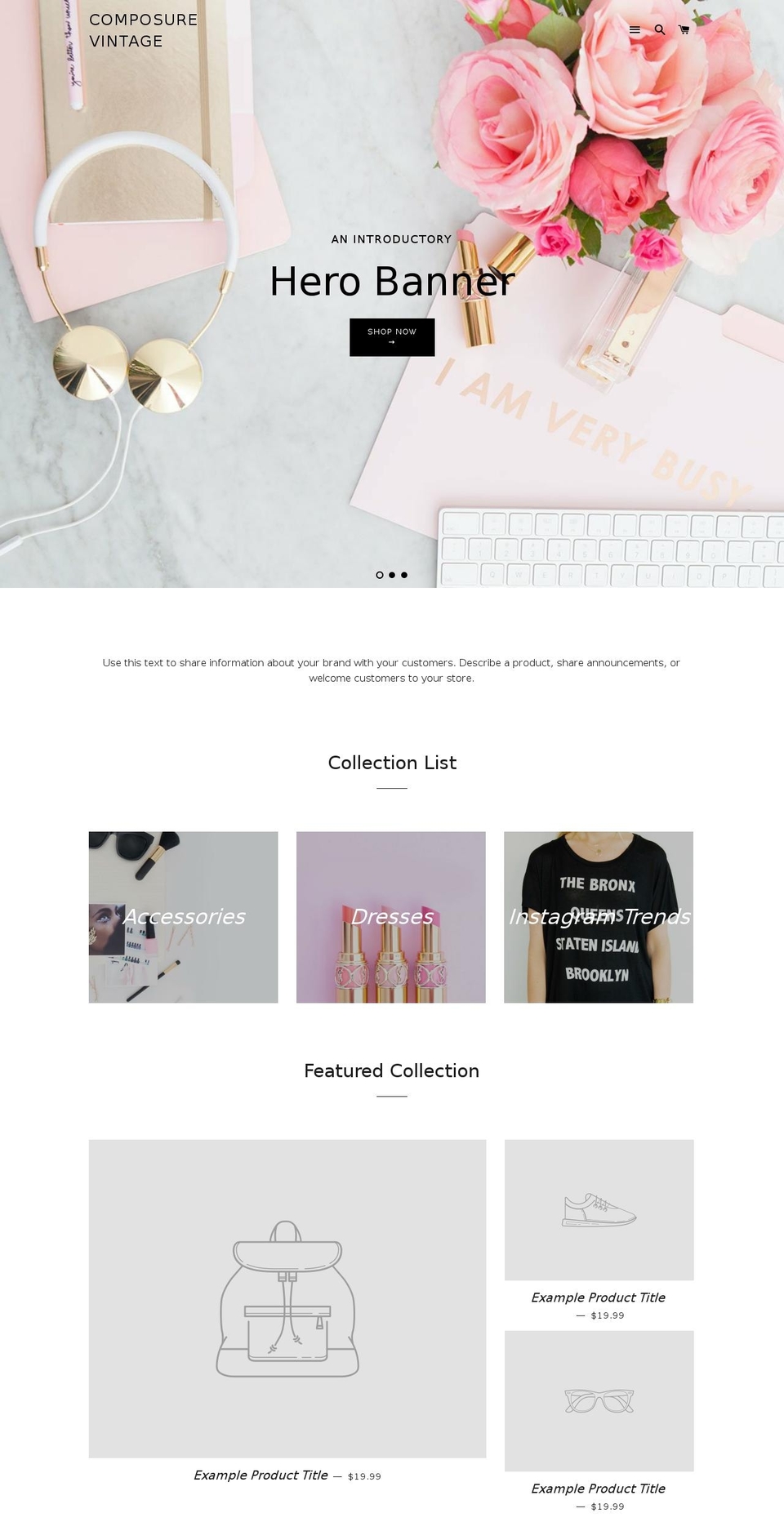 composurevintage.com shopify website screenshot