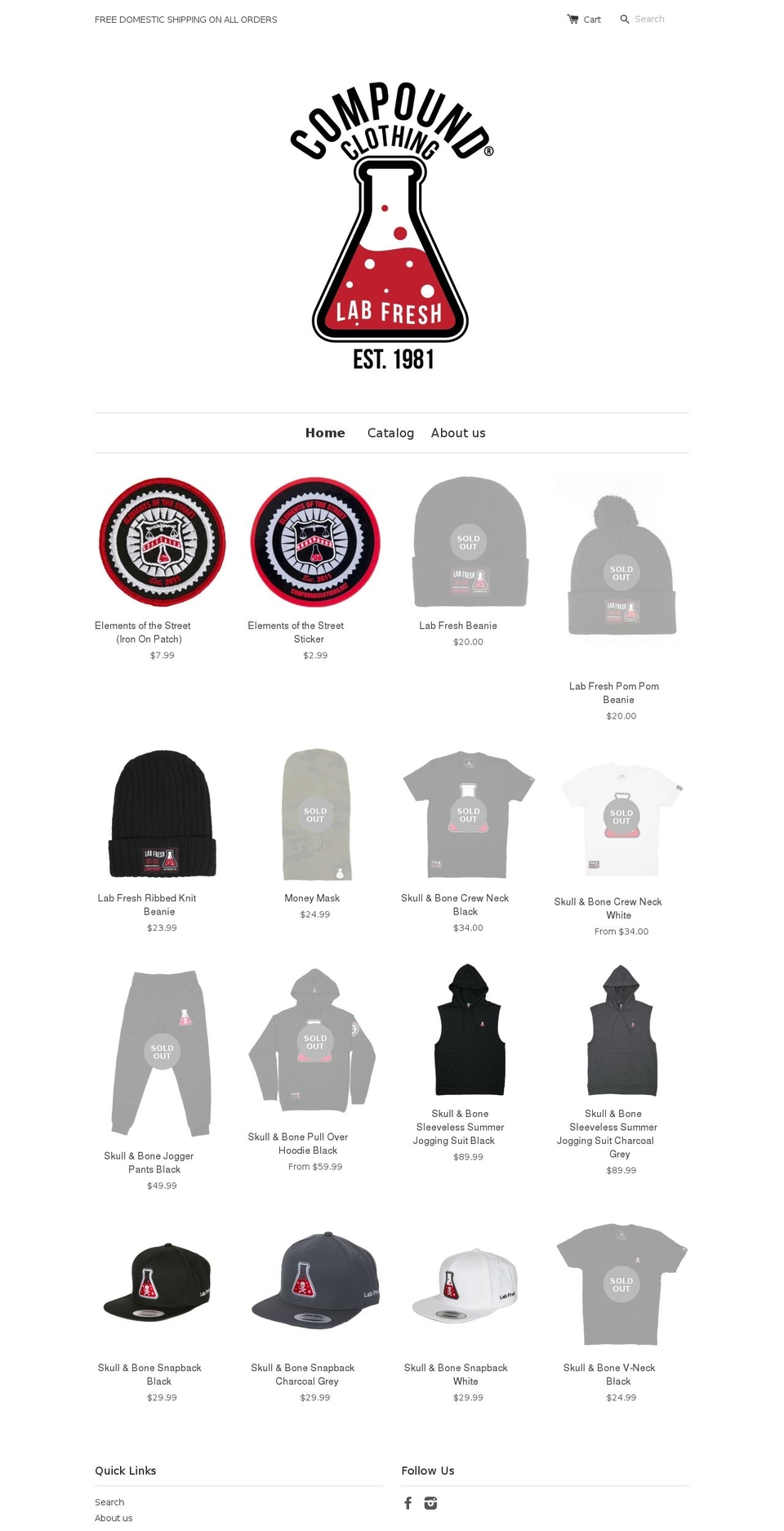 compoundclothing.net shopify website screenshot