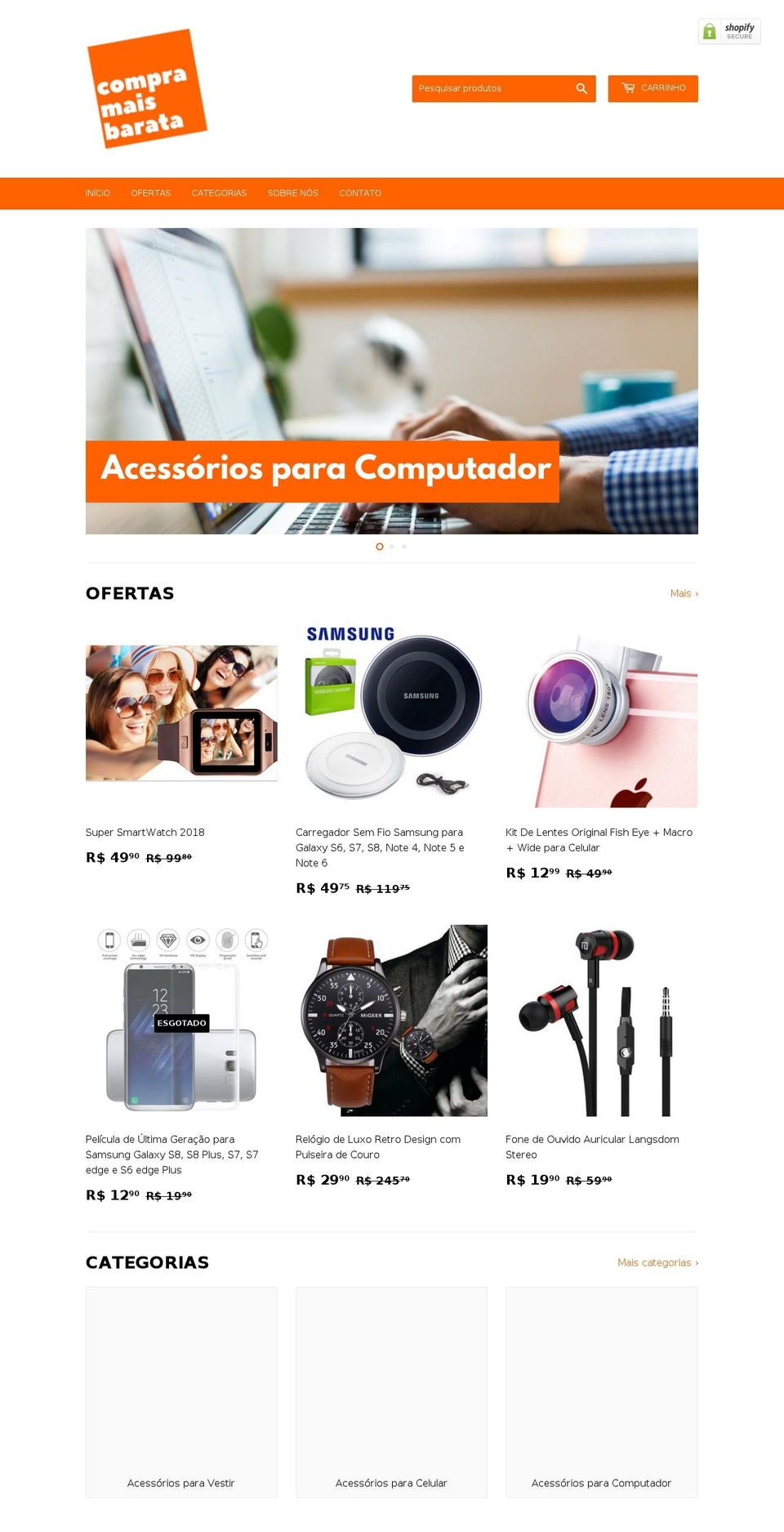 compramaisbarata.com — Shopify storefront screenshot