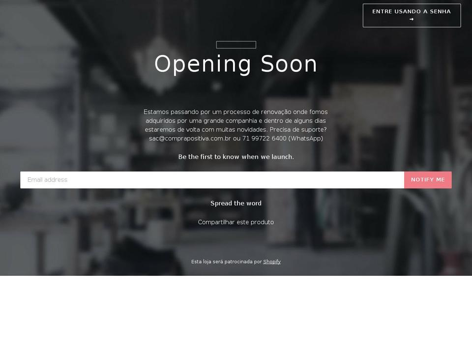 comprapositiva.com.br shopify website screenshot