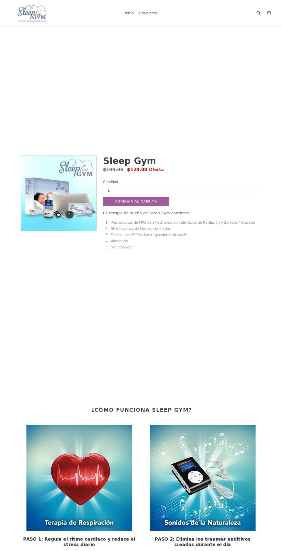 comprasleepgym.com — Shopify storefront screenshot