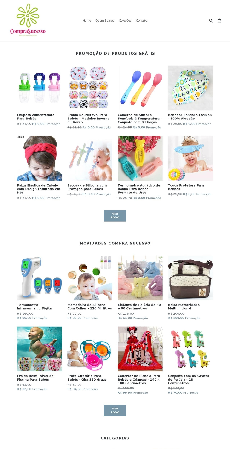 comprasucesso.com shopify website screenshot