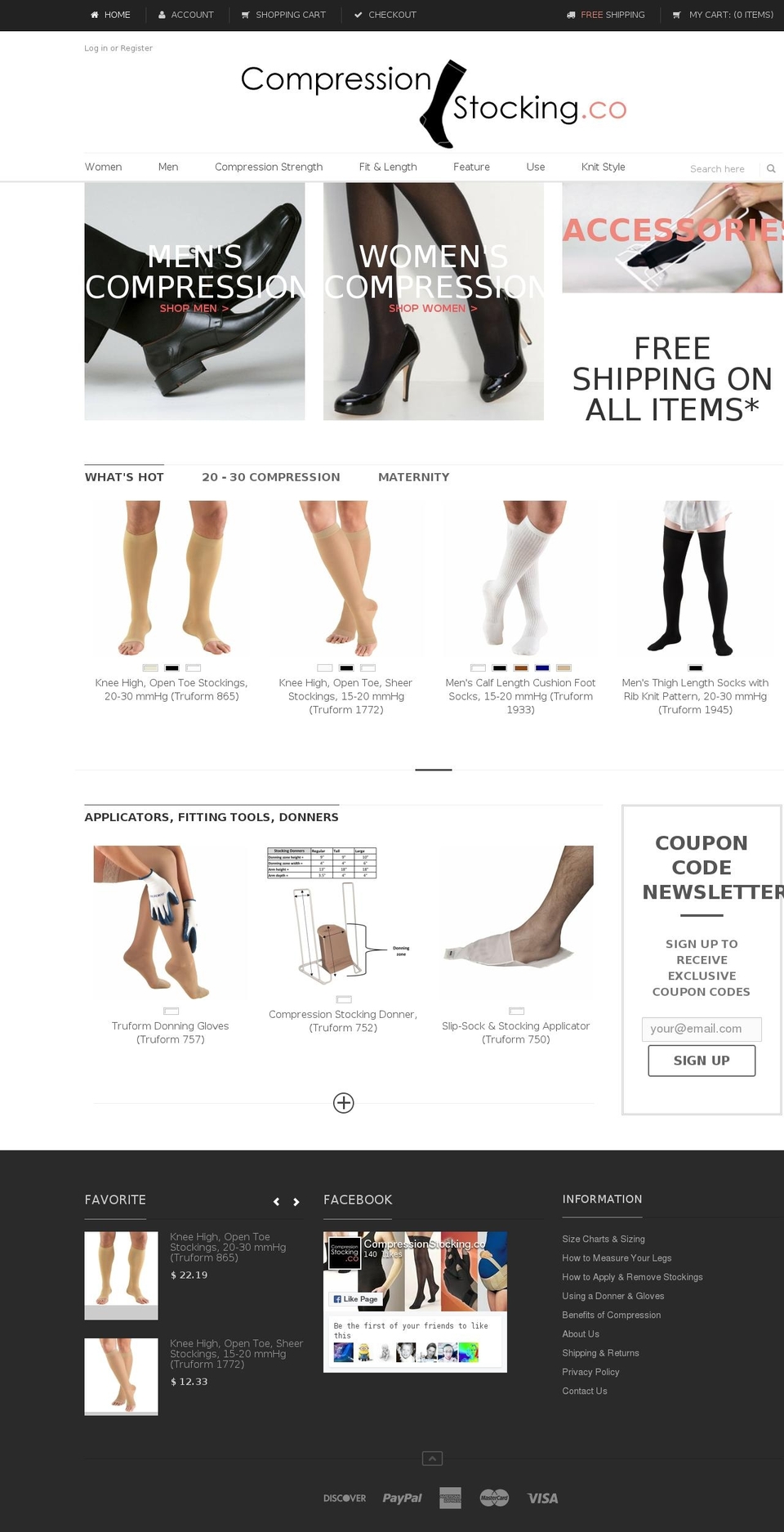 compressionstocking.co shopify website screenshot