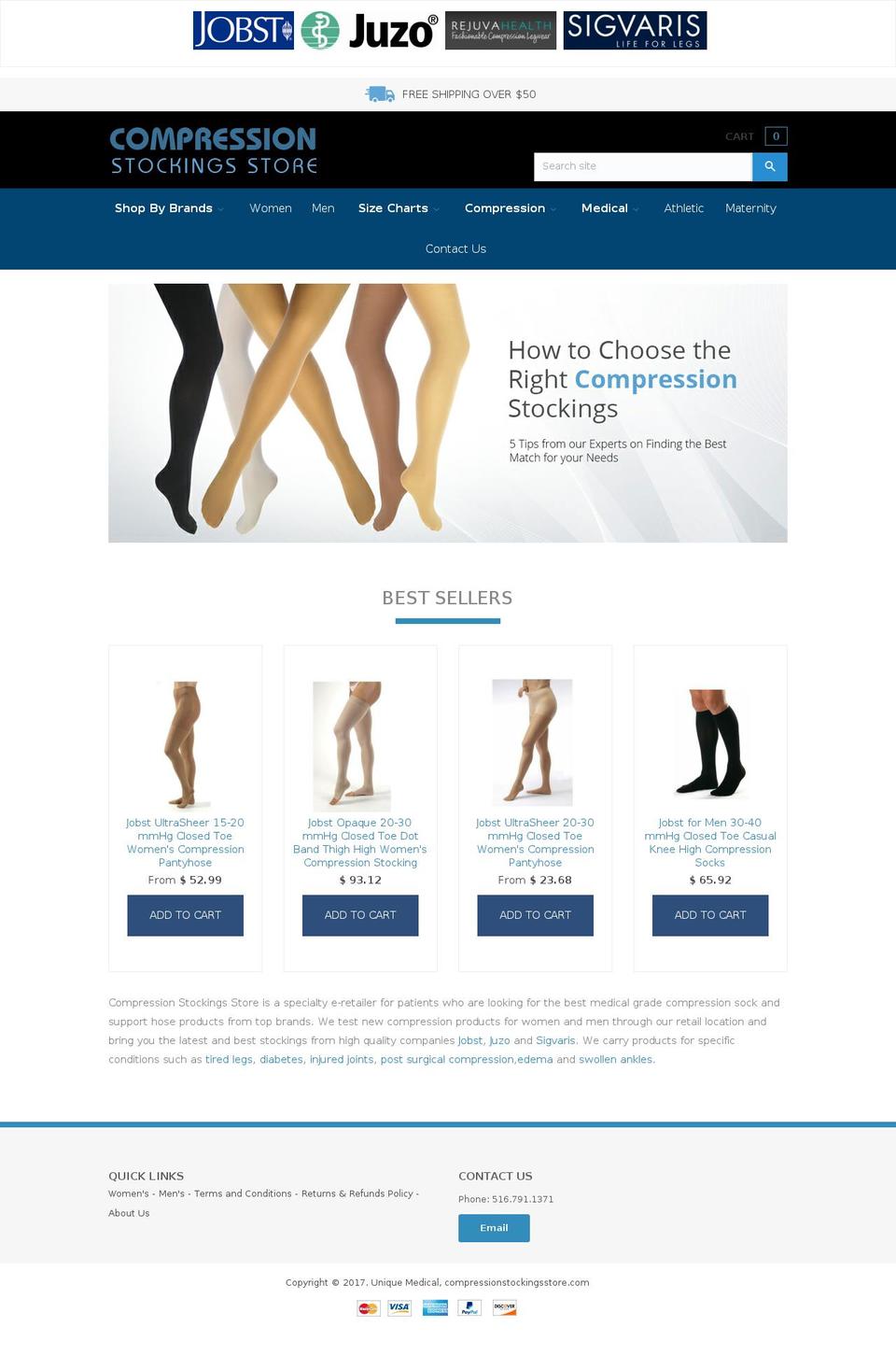 compressionstockingsstore.com shopify website screenshot