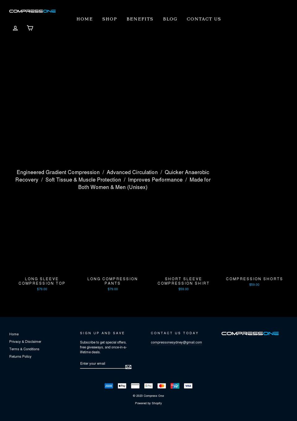 compressone.com shopify website screenshot