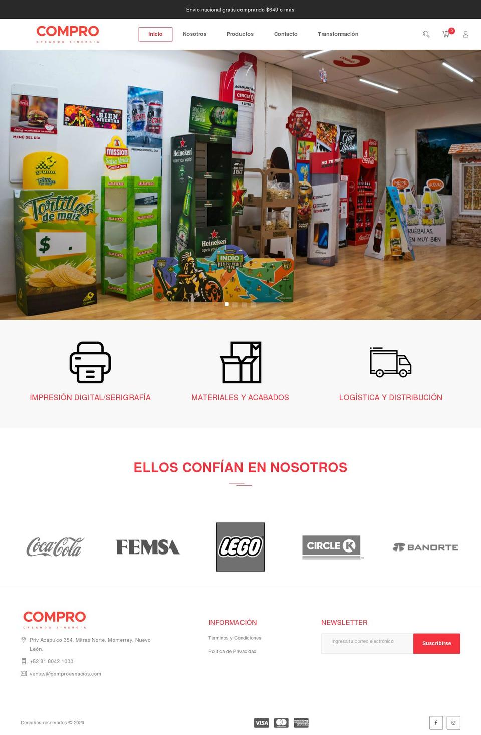 comproespacios.com shopify website screenshot